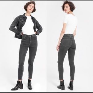COPY - Everlane Washed Black The High Rise Skinny Jean